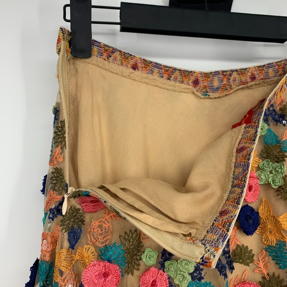 Anthropologie Bhanuni by Jyoti Skirt Florence Embroidered Floral Tulle - Picture 13 of 15